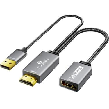 Imagem de THANDBLE Adaptador HDMI ativo para DisplayPort (4K a 60Hz), conversor unidirecional HDMI (fonte) para DP (tela), macho para porta de exibição fêmea compatível com PS 4/5, Xbox 360 One, PC, laptop