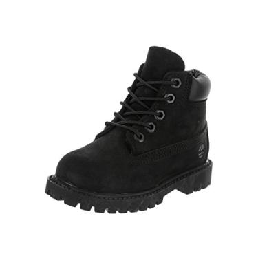 Imagem de Timberland Bota unissex infantil premium impermeável de 15 cm, Nobuck preto, 11 Toddler