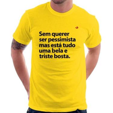 Imagem de Camiseta Sem querer ser pessimista mas - Foca na Moda, Amarelo, GGG