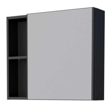 Imagem de Espelheira de Banheiro Preto em Aço Ameixa Cozimax