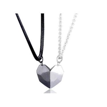 Imagem de Colar Duplo Coração Magnetico Amor Yin Yang Casal - Giog Joias