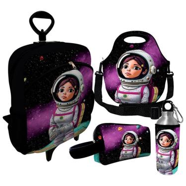 Imagem de Kit Escolar Infantil Mochila de Rodinha + Lancheira Térmica + Necessaire Plus + Squeeze de Alumíni-Unissex