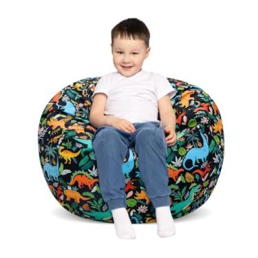 Imagem de Cadeira de pufe para crianças, para guardar animais de pelúcia, organizador de armazenamento de brinquedos para meninas e meninos, apenas capa de 81 cm (sem enchimento)