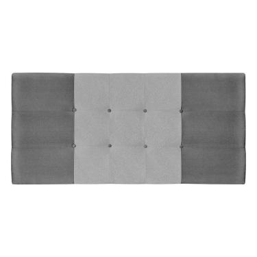 Imagem de Painel Estofado Mini  164 Cm Cama Box Quarto Casal Queen Size Suede Preto/cinza