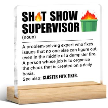 Imagem de Funny Boss Gifts, Thank You Gift for Boss Mentor Team Manger Director Supervisor, Placa decorativa de mesa para solucionador de problemas, placa acrílica para fixador de cluster