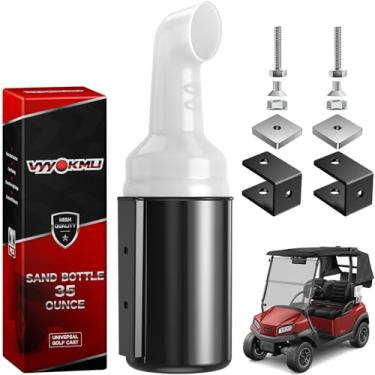 Imagem de VYYOKMU Garrafas de areia para carrinho de golfe sem perfuração, potes de areia universais para carrinho de golfe com suporte à prova de chocalho de tubo de 2,5 cm, compatível com carros de clube,