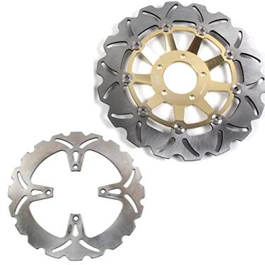 Imagem de Discos de freio dianteiros e traseiros flutuantes para Suzuki GS500E 1989-2003, acessórios de substituição de motocicleta dourados