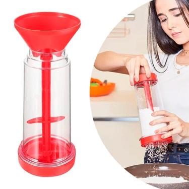 Imagem de Tapioqueira Peneira Polvilhador Beiju Farinha Armazenar Utensilio Cozinha Vermelho