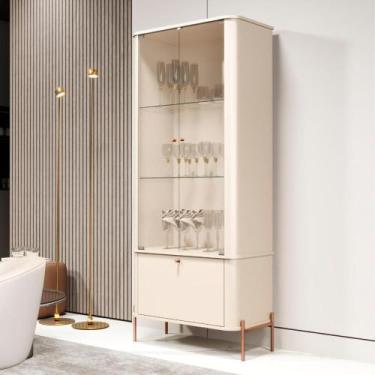 Imagem de Cristaleira 2 Portas Baton Rouge Off White Bronze - CasaH