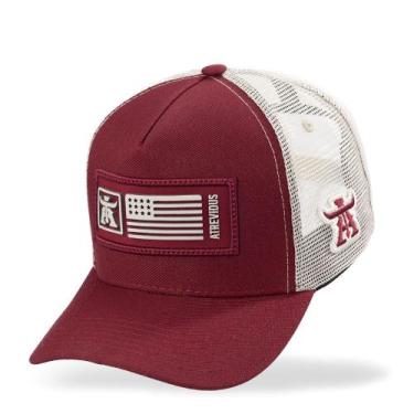 Imagem de Boné Trucker Telinha Atrevidu's Country Americano, Vermelho, Offwhite,