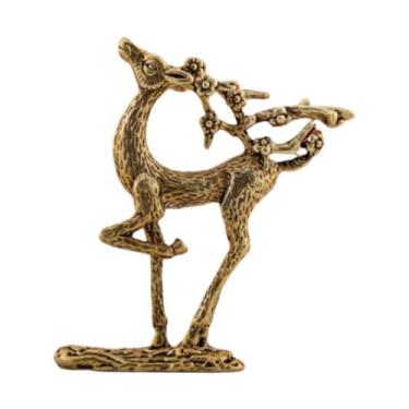 Imagem de FLCPJGV Brass Sika Deer Ornament Hand Craveed Small Deer estátua única para apartamento de escritório