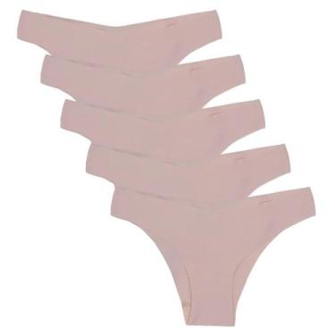 Imagem de  Kit 5 Calcinhas Fio Dental Sem Costura Poliamida Huxter , Bege, M
