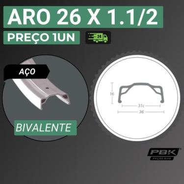 Imagem de Aro 26x1 1/2 Aro de Bicicleta 26 Barra Circular Barra Forte Caiçara He