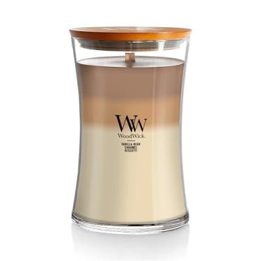 Imagem de WoodWick Vela de ampulheta grande, doces de café – Cera de mistura de soja premium, pavio de madeira Pluswick Innovation, feito nos EUA