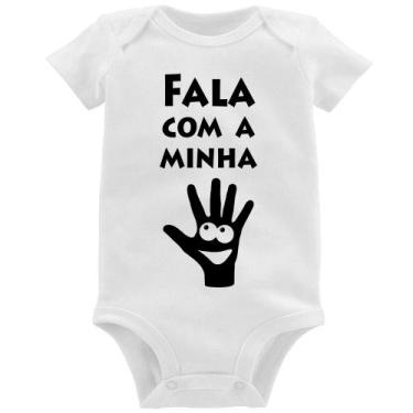 Imagem de Body Bebê Fala Com a Minha Mão - Foca na Moda, Branco, GG