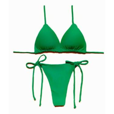 Imagem de Conjunto de biquini cortininha com bojo Biquini fio dental - RAYS MODA