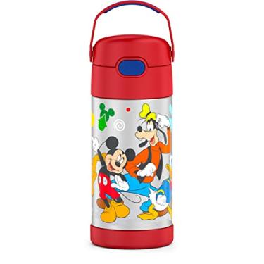 Imagem de Garrafa infantil THERMOS FunTAINER de aço inoxidável com canudo, 350 ml, Mickey Mouse