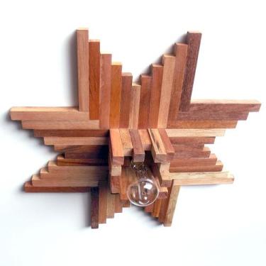 Imagem de Luminária Lustre Pendente Rústico Retro Madeira 53cm - ECO.START