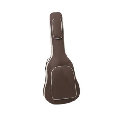Imagem de Colaxi 40 41 polegadas de guitarra de guitarra de guitarra acústica Case de guitarra acolchoada, à prova de poeira, com zíperes, com mochila de alça e bolsos, Marrom