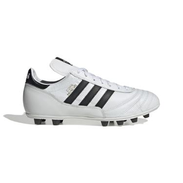 Imagem de adidas Chuteiras masculinas de futebol Copa Mundial Firm Ground - Clássico atemporal com antepé de couro K premium e fabricado na Alemanha, Branco/preto, 42