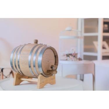 Imagem de Barris de envelhecimento de carvalho em 1, 2, 3, 5 litros - Perfeito para fabricação caseira e envelhecimento espiritual - Carvalho branco americano (10 litros (2,64 gal) galvanizado)