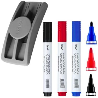 Imagem de Kit Marcador Para Quadro Branco, 3 Cores, Com Apagador