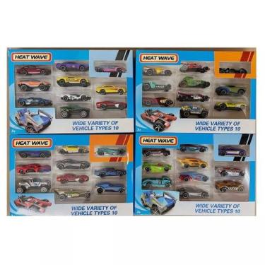 Imagem de Brinquedo Carrinho  Hot Cars Miniaturas kit com 10 Peças - toys