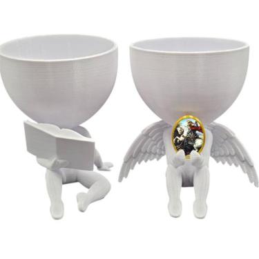 Imagem de Kit Decoração São Jorge Anjinho + Lendo Biblia Especial - Point da Fe