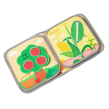 Imagem de Dynwave Livro de tecidos para bebês Early Learning Toy Kids Busy Board colorido Soft Baby Book Livro de atividades para crianças de 0 a 3 anos de idade, Frutas E Vegetais
