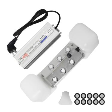 Imagem de Yimistnnts Máquina De Névoa Ultrassônica Com 6 Cabeças, Nebulizador De 5000 Ml/H, Nebulizador Ultrassônico De 200 W, Atomizador Para Lago, Máquina De Névoa À Prova D'Água Ip67 Com Flutuador Para Jar