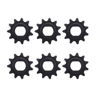Imagem de 6pcs 25h Motor Motor Chain Sprocket, Rodas -de -rodada Dianteira 11t 10mm, Aplicável Ao Motor My1020 DC, Preto