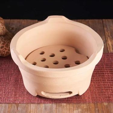 Imagem de YLFFFZZZ Fogão de cerâmica a carvão, fogão pequeno para grelhar de argila, fogão a carvão multiuso ao ar livre, fogão de madeira portátil para acampamento, acessórios de mesa ao ar livre (28 cm/11 pol