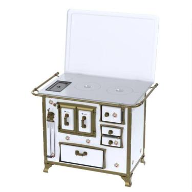 Imagem de Fogao a Lenha N 2 Renaissance Chapa de Aluminio Branco Buque Cald