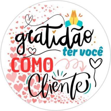 Imagem de 50 100 150 200 unidades adesivo etiqueta tag redondo 3,5 cm gratidão t