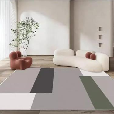 Imagem de Tapete para sala de estar, mesa de centro luxuosa, tapete preto e branco, moderno e minimalista, cobertor de cabeceira para quarto (120 x 200 cm (3,9 x 6,6 pés/X-SJR 7)