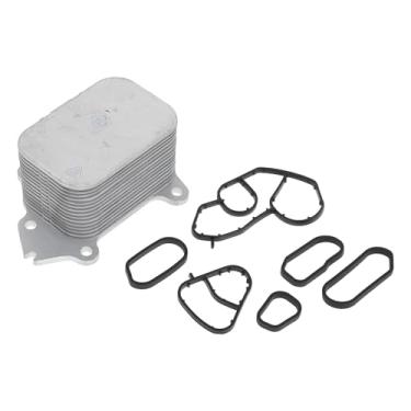 Imagem de VekAuto Resfriador de óleo do motor para PEUGEOT 206 CC 2005-2007 Refrigerador de óleo de transmissão com vedações O-ring No.1103L1 Liga de alumínio tom prateado 1 conjunto