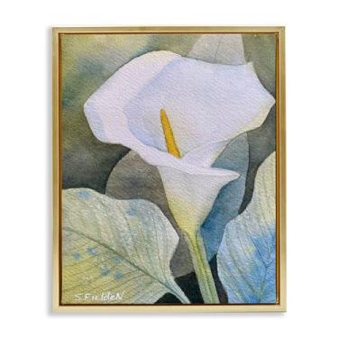 Imagem de Stupell Industries Garden Calla Lily Bloom Gold Floater Canvas Wall Art, design por Stephanie Fielden, 25 x 31