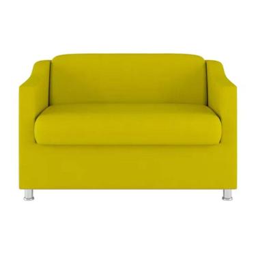 Imagem de Namoradeira Decorativa Reforçada Recepção Suede Amarelo