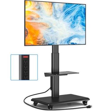 Imagem de Suporte de TV Rfiver Sleek Rolling com tomada elétrica, TVs de 32-70 p