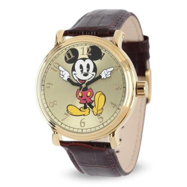 Imagem de Disney Relógio masculino W001848 Mickey Mouse analógico de quartzo marrom