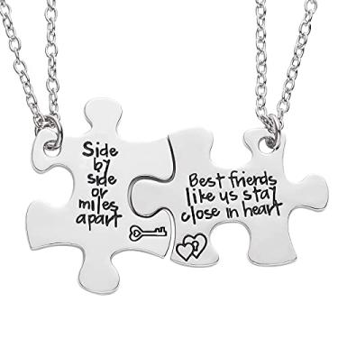 Imagem de Melix Home Colar da amizade para 2 lados a lado Best Friends Close in Heart Conjunto de chaveiros, ys/m, Metal Aço inoxidável