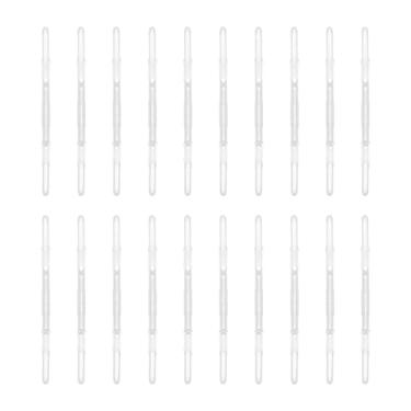 Imagem de TEHAUX 20 clipes de fichário de plástico, barras de encadernação de folhas soltas de 19,6 cm - clipes de papel branco transparentes para materiais de escritório, organizadores de documentos de