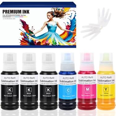 Imagem de Tinta de sublimação de 600 ml para EPSON 2400, EPSON et 15000, EPSON Eoctank 2800, Ecotank 2850, ET-3850, ET 2803, ET-2720, ET-2760, ET-2840, ET-3830, XP4100, Sublilimation Ink Tinta de prensa térmica