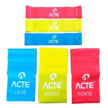 Imagem de Kit 3 Mini Faixa Elástica + 3 Faixa Elástica Com 3 Intensidades - ACTE