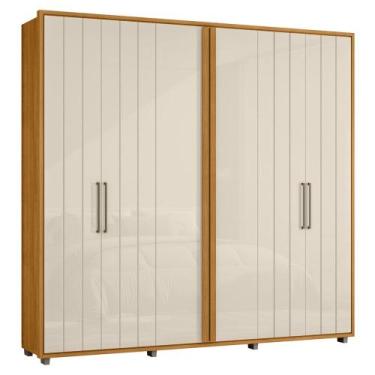 Imagem de Guarda Roupa Casal 250cm Com 6 Portas Vibe Off/Cinamomo Z10 - Mpozenat