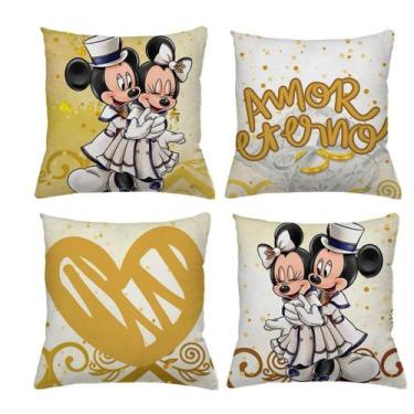 Imagem de Kit 4 Capas Para Almofadas Mickey e Minnie Disney Decoração - SS Casa 