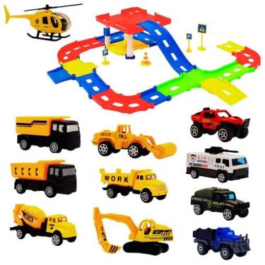 Imagem de Kit Pista Estacionamento Caminhão Carros Trator Helicotero - STORE SHA