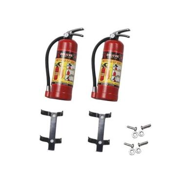 Imagem de Conjunto De Mini Extintor De Incêndio Vermelho Para Carro Crawler 1/10