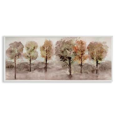 Imagem de Stupell Industries Aquarela estilo árvore bosque branco emoldurado giclée design de arte por Val Rhodes, 24 x 10