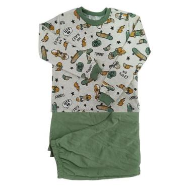 Imagem de Pijama juvenil manga longa de inverno quentinho moletinho flanelado po